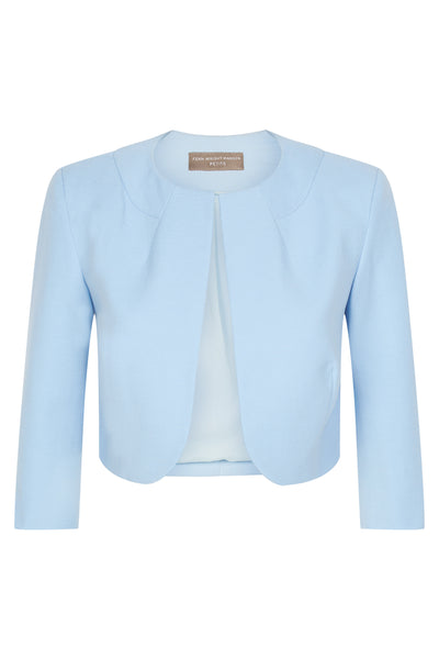 Pale blue cropped on sale jacket